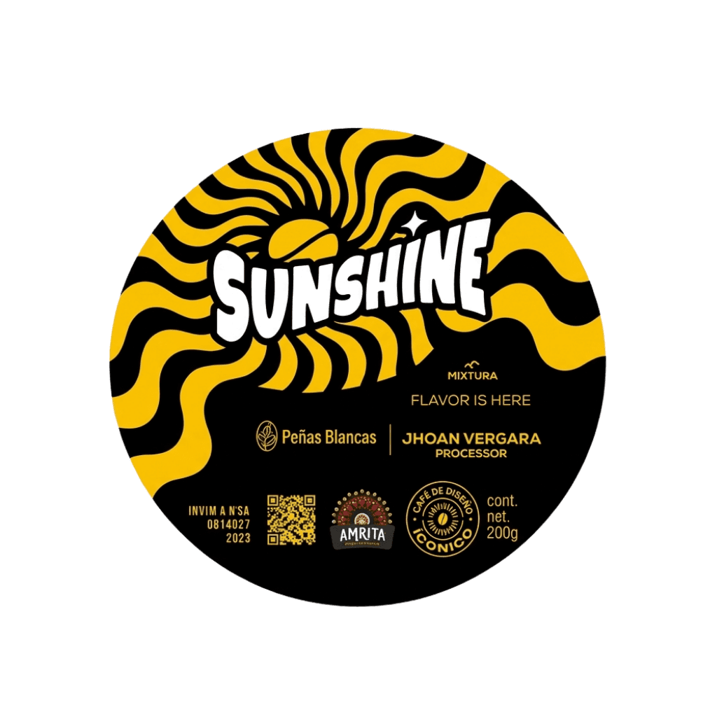 Etiqueta del café SUNSHINE de Mixtura Coffee